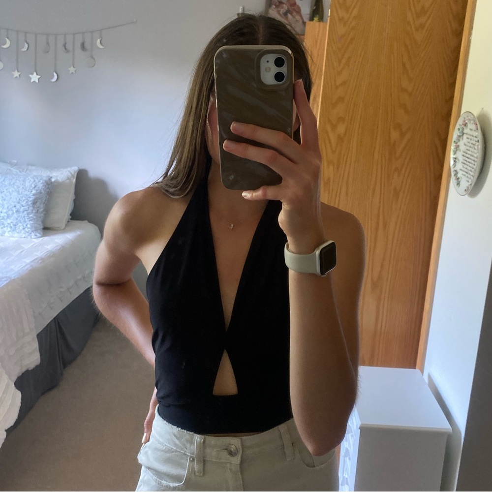 Elegant Black Halter Top